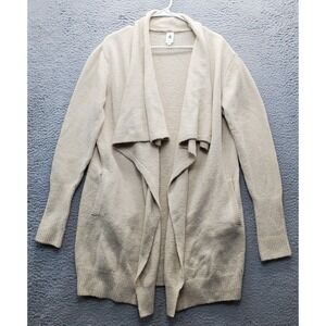 Flawless Drape Cardigan Womens Medium Brown Ribbed Hem & Cuff Open Front Stretch